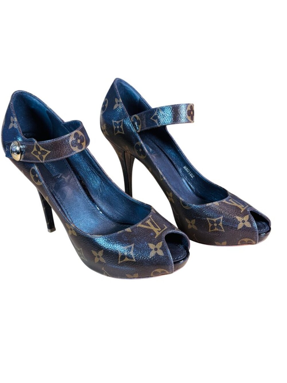 Louis Vuitton Brown Monogram Canvas Ritual Mary Jane Peep Toe Pumps Size 40